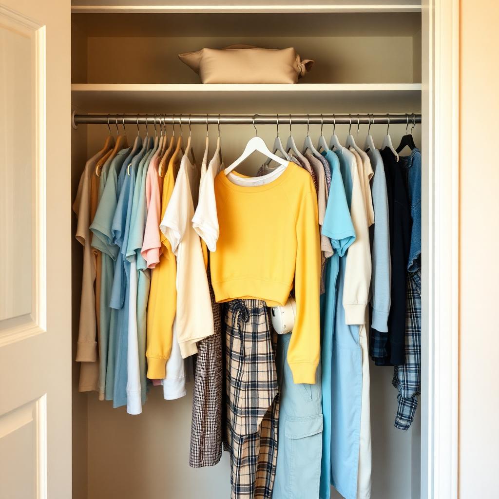 Neatly folded pastel clothing in a woven basket